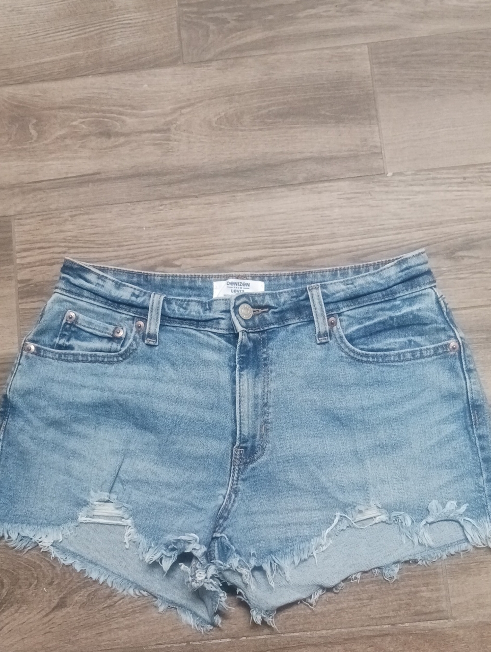 Levi's Light Blue Distressed Denim Cutoff Shorts